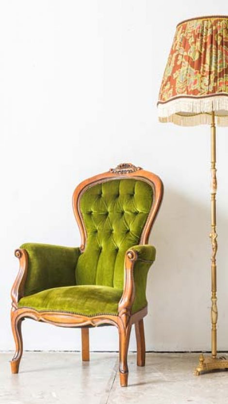 Poltrona capitonné verde