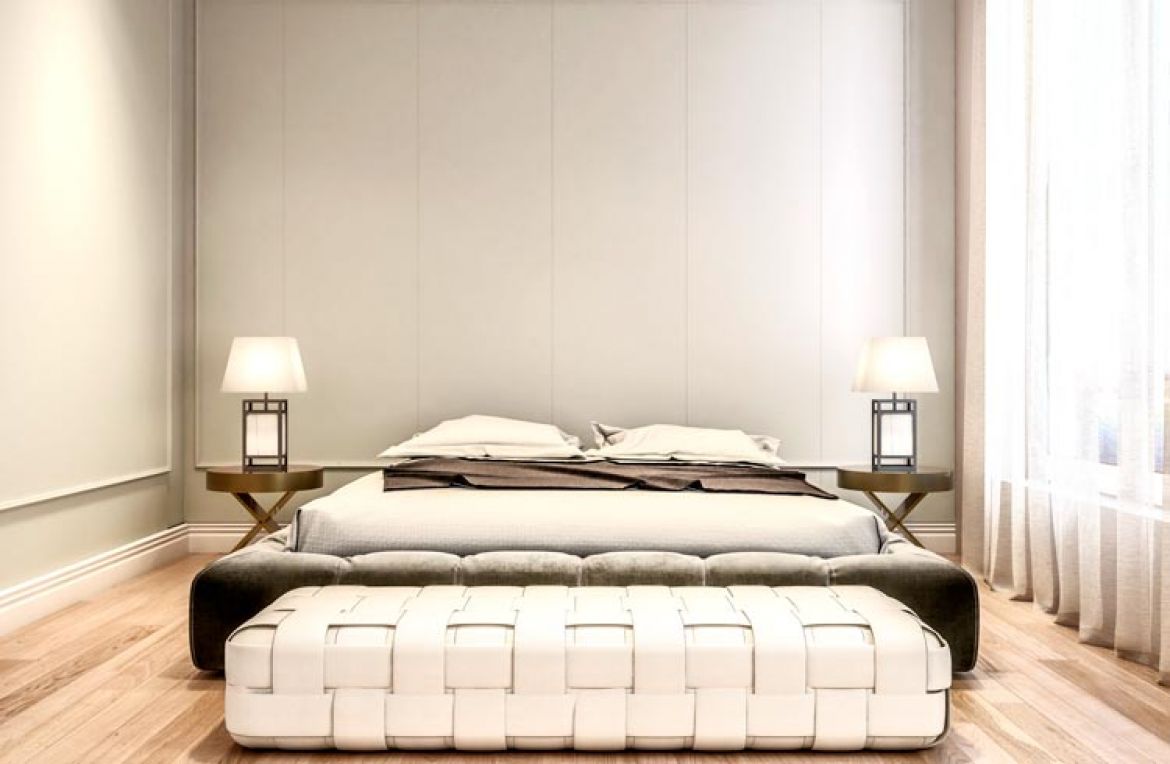 letto con base imbottita